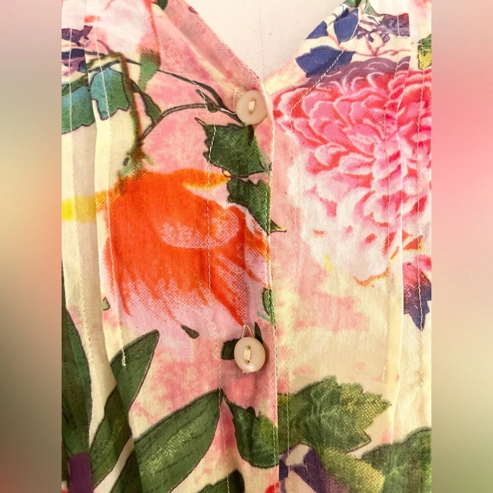 La Cera *Like New* Beautiful Floral Women’s Blouse Top Tunic | Size XL - Picture 5 of 12